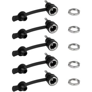 Main product image for 5-Pack DC Coax/Barrel Jack 2.1 x 5.5mm Panel Mount with Protective Cap 090-5040